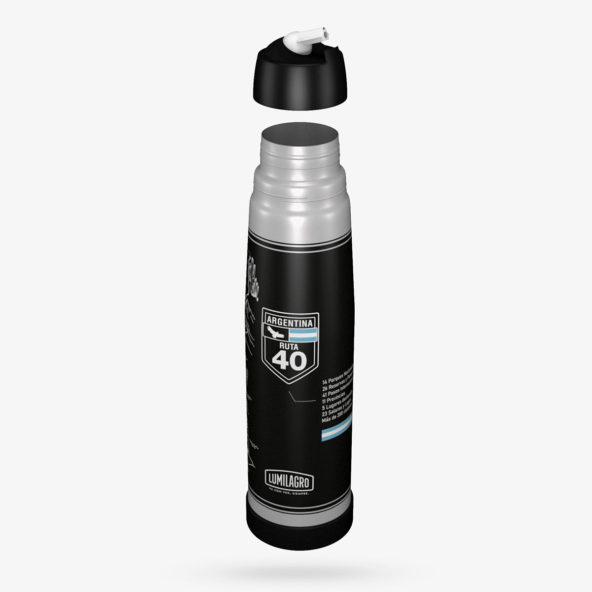 Lumilagro Ruta 40 Edition Thermal Thermos – 1 Liter Portable Mate Water Flask